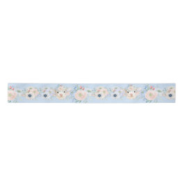 ベビーラムピンクブルー男女兼用リビール サテンリボン