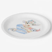 ベビーラムピンクブルー男女兼用リビール ペーパープレート (アングル)