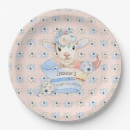 ベビーラムピンクブルー男女兼用リビール ペーパープレート