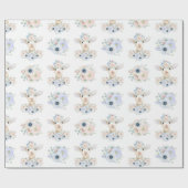 ベビーラムピンクブルー男女兼用リビール ラッピングペーパー (フラット)