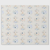 ベビーラムピンクブルー男女兼用リビール ラッピングペーパー (フラット)