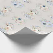 ベビーラムピンクブルー男女兼用リビール ラッピングペーパー (角)