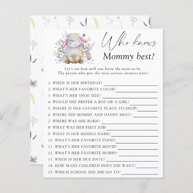 ベビーラム – 誰がママのゲームを知っ最高のている (正面/裏面)