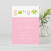 ベビーランドリー第2シャワー招待状カード 招待状 (スタンド正面)