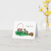 ベビーリスとイースターバスケットカード カード (黄色い花)