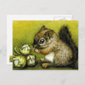 ベビーリスとヘーゼルナッツ ポストカード (正面/裏面)