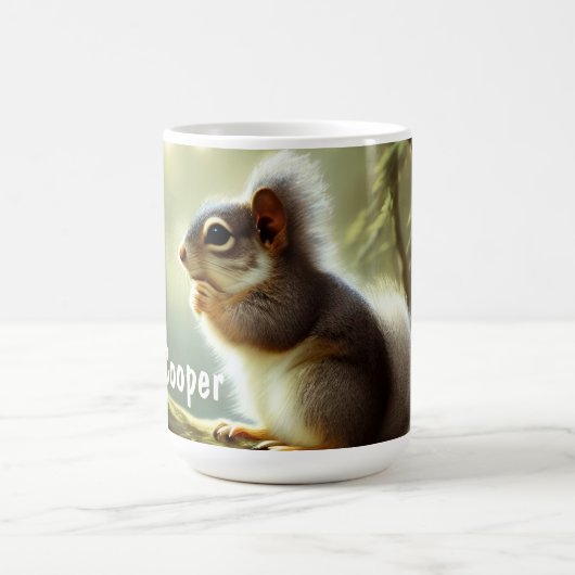 ベビーリス野生生物ポートレート パーソナライズされた コーヒーマグカップ (中央)