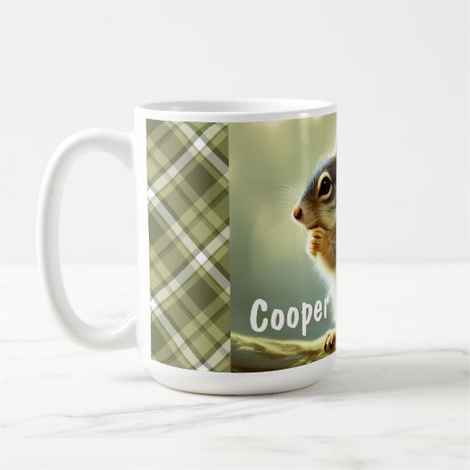 ベビーリス野生生物ポートレート パーソナライズされた コーヒーマグカップ (左)
