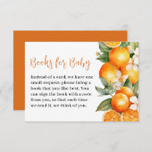 ベビーリトルかわいこちゃんオレンジ赤ちゃんシャワーのための本 エンクロージャーカード (正面/裏面)