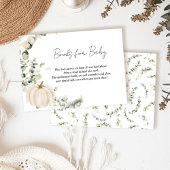 ベビーリトルカボチャ赤ちゃんシャワー用の本 エンクロージャーカード