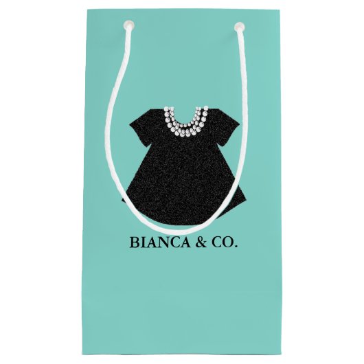 ベビーリトルブラックドレススプリンクルティアラパーティー スモールペーパーバッグ (正面)