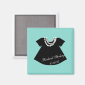 ベビーリトルブラックドレスベビーシャワーパーティー マグネット (正面/裏面)