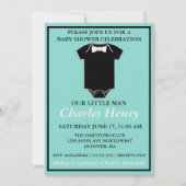 ベビーリトルマンタキシードスプリンクルシャワーパーティー 招待状 (正面)