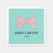 ベビーリビールシャワーパーソナライズされた スタンダードカクテルナプキン (正面)