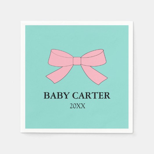 ベビーリビールシャワーパーソナライズされた スタンダードカクテルナプキン (正面)