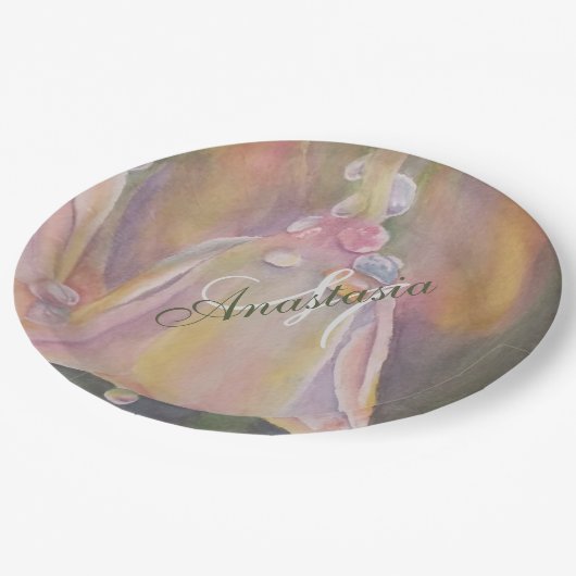 ベビーリビールシャワーパーティーモノグラム ペーパープレート (アングル)