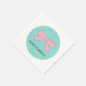 ベビーリビールピンク&ブルー散水シャワーパーティー スタンダードカクテルナプキン (角)