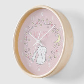 ベビーリースのバンニー – Cute パーソナライズされた Kids 壁時計 (傾斜)