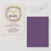 ベビーリースベビーシャワー用ブック エンクロージャーカード (正面/裏面)