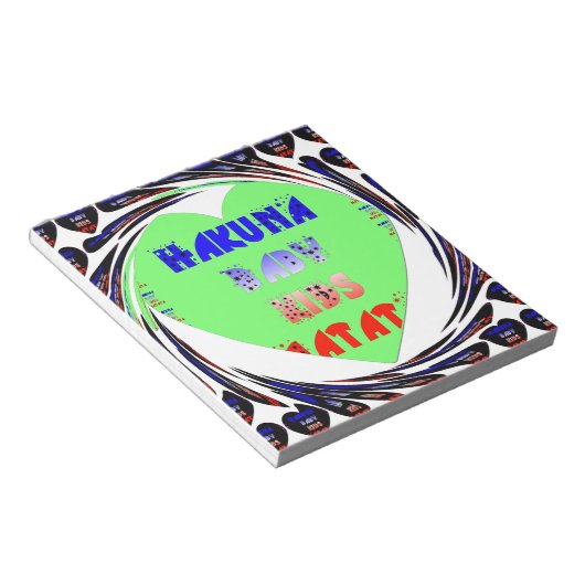 ベビールミナンスハートハクナマタタベビーキッドデザイン ノートパッド (アングル)