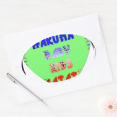 ベビールミナンスハートハクナマタタベビーキッドデザイン 楕円形シール (封筒)