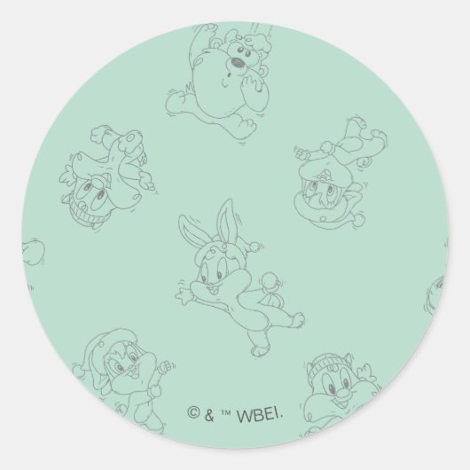 ベビールーニーTUNES™ウィンターパターン ラウンドシール (正面)