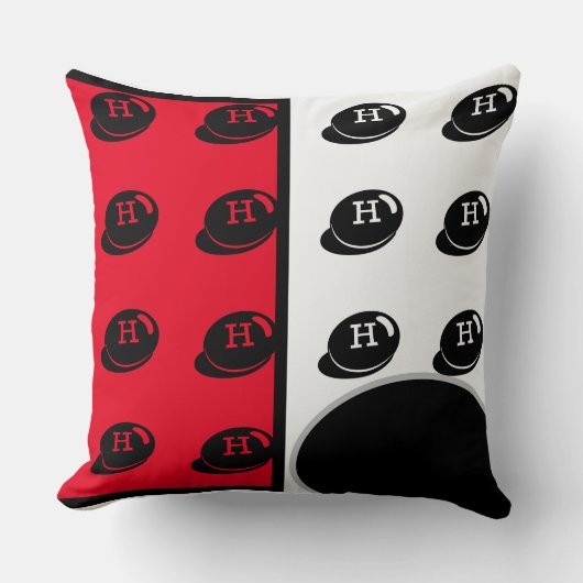 ベビールームかわいい_赤，白，黒，灰色RMDESIGNFLO55 クッション (正面)