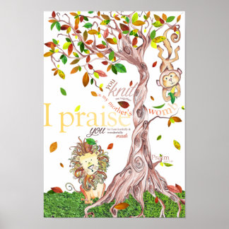 ベビールームのポスター：詩篇139:13-14 ポスター