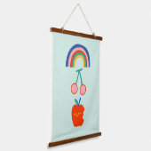 ベビールームアップルレインボーカラフル子供部屋 吊り下げ型タペストリー (傾斜あり)