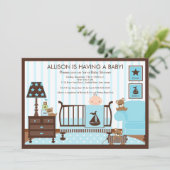 ベビールームボーイベビーシャワー招待状 招待状 (スタンド正面)