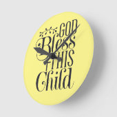 ベビールーム神様、この子を祝福するキリスト教の時計 ラウンド壁時計 (傾斜)