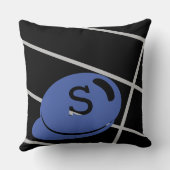 ベビールームCUTE_BLUE_WHITE_BLACK_GRAY RMDESIGNFLO55 クッション (裏面)