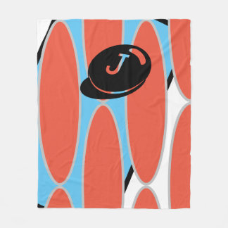 ベビールームCUTE_BLUE_WHITE_BLACK_ RMDESIGNFLO55 フリースブランケット