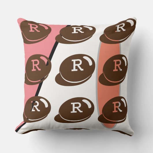 ベビールームCUTE_PINK_WHITE_BLACK_GRAY RMDESIGNFLO55 クッション (正面)