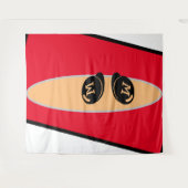 ベビールームCUTE_RED_WHITE_BLACK_ RMDESIGNFLO55 タペストリー (正面(横))