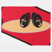 ベビールームCUTE_RED_WHITE_BLACK_ RMDESIGNFLO55 フリースブランケット (正面(横))