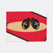 ベビールームCUTE_RED_WHITE_BLACK_ RMDESIGNFLO55 Fleec フリースブランケット (正面(横))