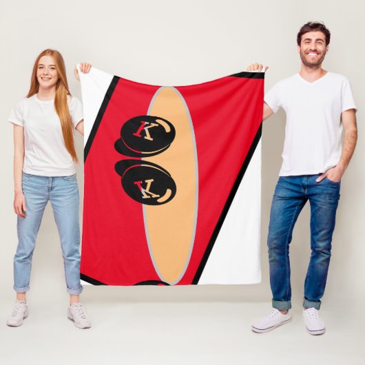 ベビールームCUTE_RED_WHITE_BLACK_ RMDESIGNFLO55 Fleec フリースブランケット (インサイチュ)