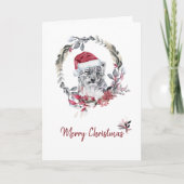 ベビーレオパード水の色ワンフォトメリークリスマス シーズンカード (正面)