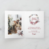 ベビーレオパード水の色ワンフォトメリークリスマス シーズンカード (内部)