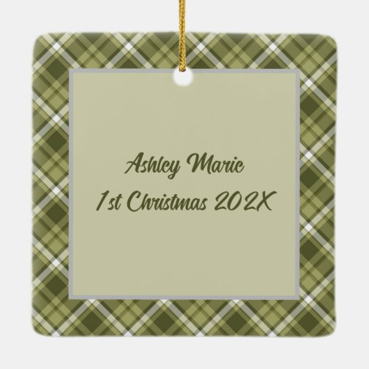 ベビーレッドキツネ野生生物ポートレート パーソナライズされた セラミックオーナメント (裏面)