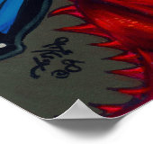 ベビーレッドドラゴンドラゴン妖精アートプリント ポスター (角)