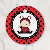 ベビーレッドラディバグ第1誕生日ベビーシャワー フェイバータグ (裏面)