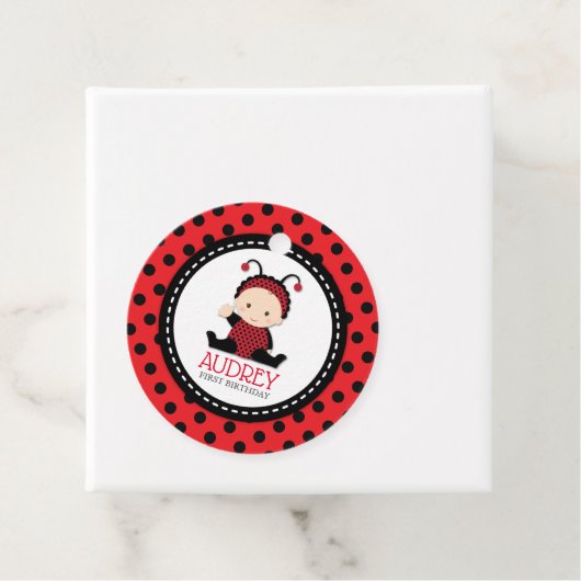 ベビーレッドラディバグ第1誕生日ベビーシャワー フェイバータグ (インサイチュ)