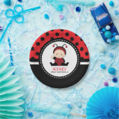 ベビーレッドラディバグ第1誕生日ベビーシャワー ペーパープレート (パーティー)