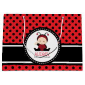 ベビーレッドラディバグ第1誕生日ベビーシャワー ラージペーパーバッグ (正面)