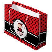 ベビーレッドラディバグ第1誕生日ベビーシャワー ラージペーパーバッグ (正面アングル)