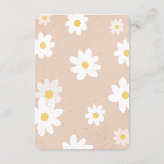 ベビーレトロデイジーベビーシャワー用の本 エンクロージャーカード (裏面)