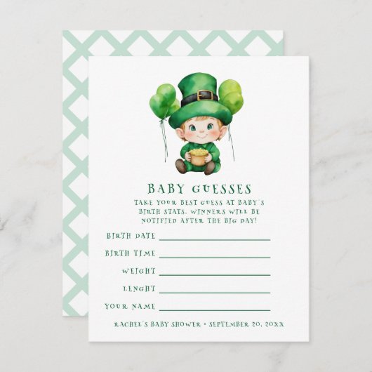 ベビーレプレシャン赤ちゃんシャワー推理ゲーム 招待状 (正面/裏面)