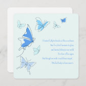 ベビーロス乳児ボーイブルー蝶ソン悔やみや弔慰 ノートカード (正面/裏面)